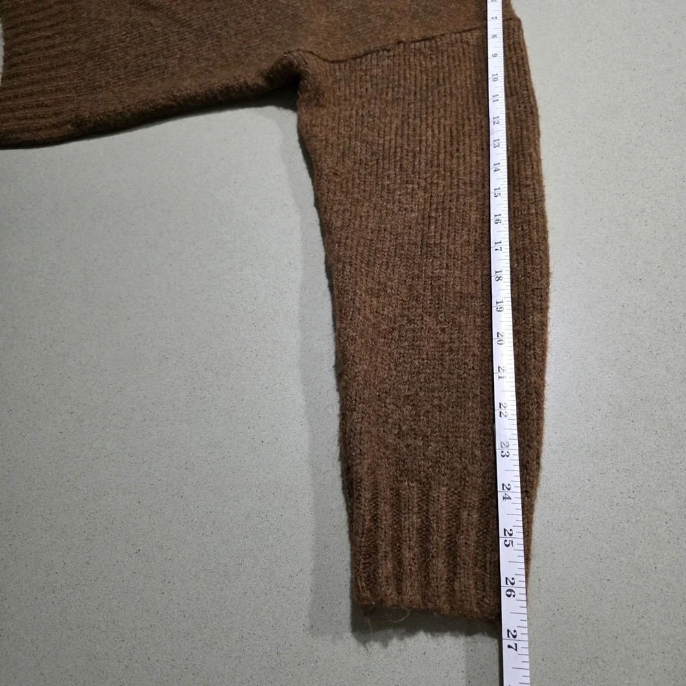American Eagle Brown Quarter Zip Mock Neck‎ Knit Sweater Womens Medium 0702